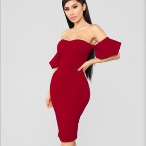 Red dress from fashion nova.
